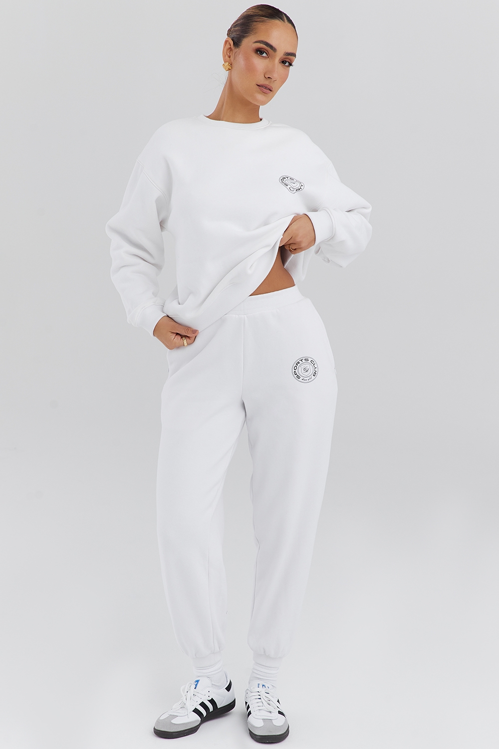 Coast-White Fleece Back Jogging Trousers