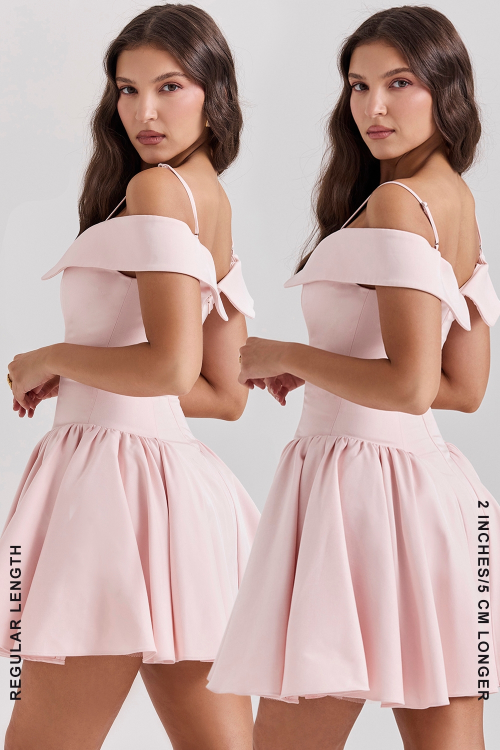 Elida-Ballerina Pink Off Shoulder Mini Dress