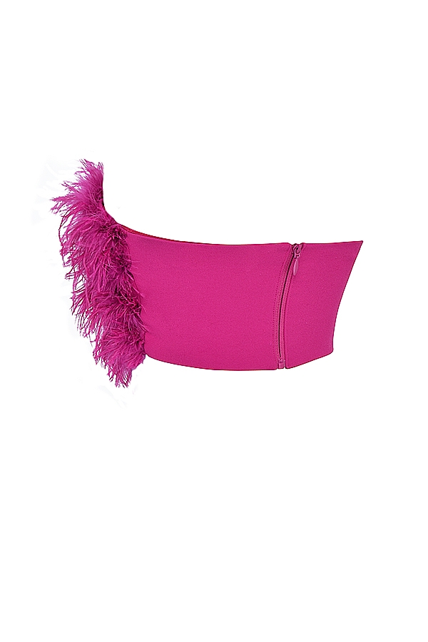 Fenella-Hot Pink Trimmed Bandeau