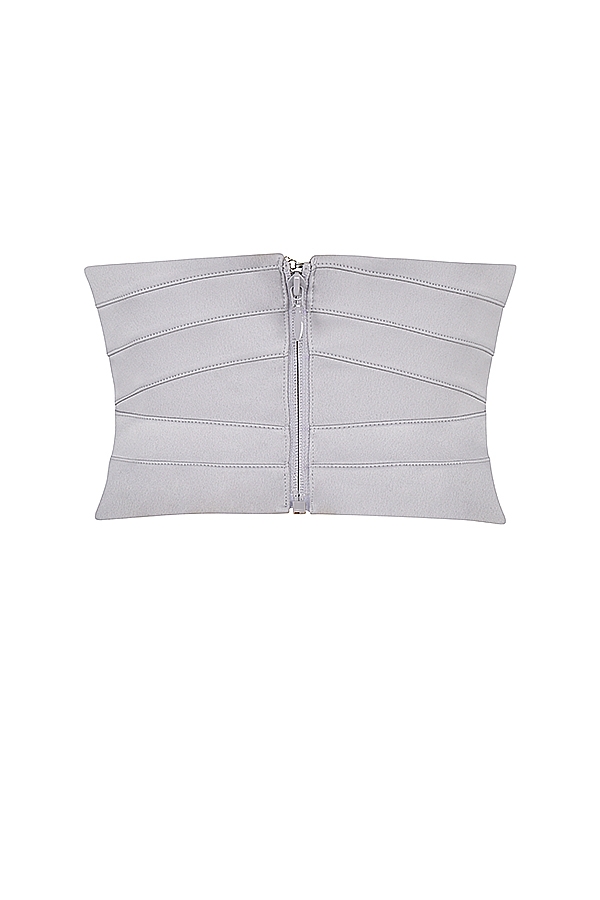 Vienne-Grey Satin Underbust Corset