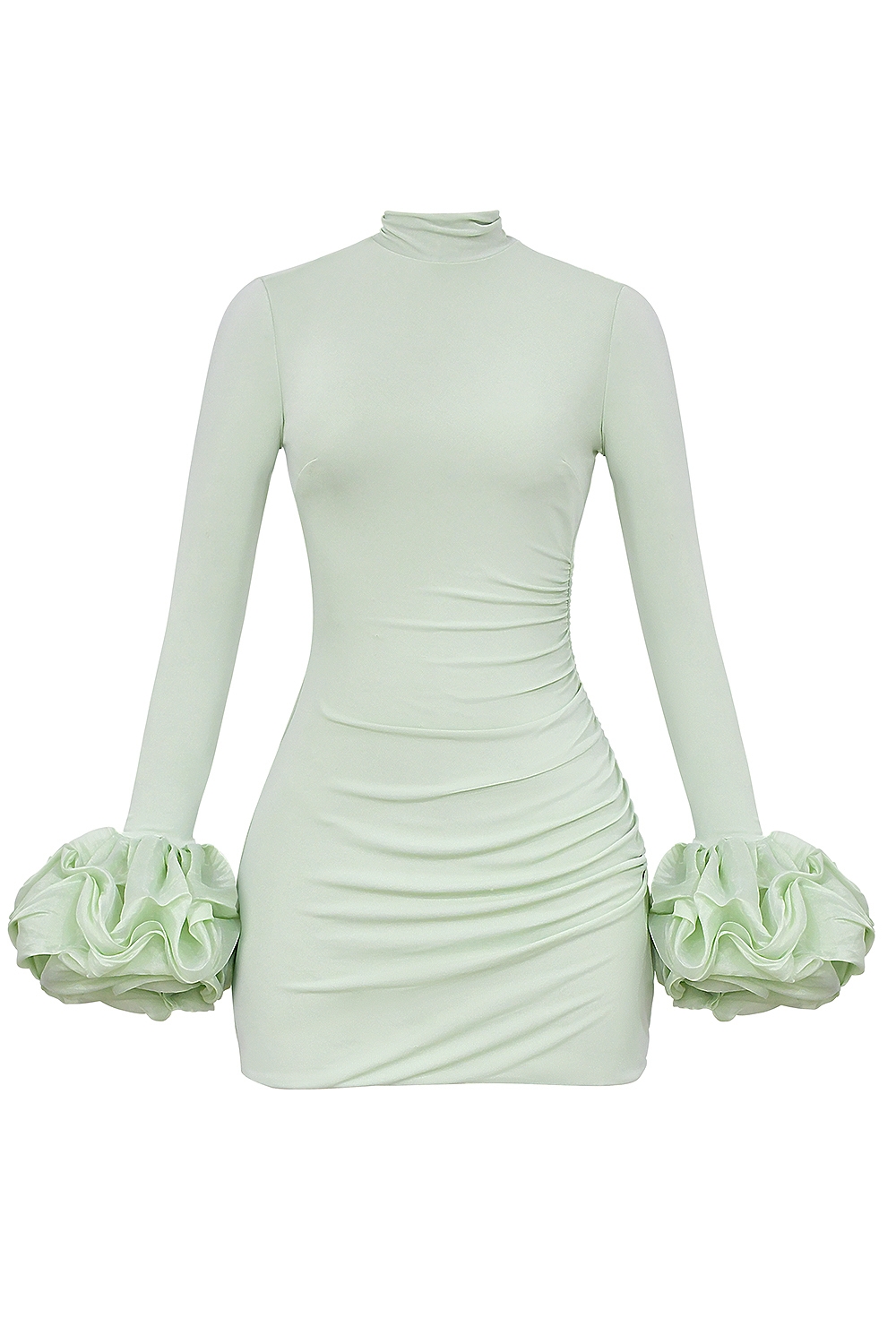 Camilla-Pistachio Ruffle Cuff Mini Dress - SALE