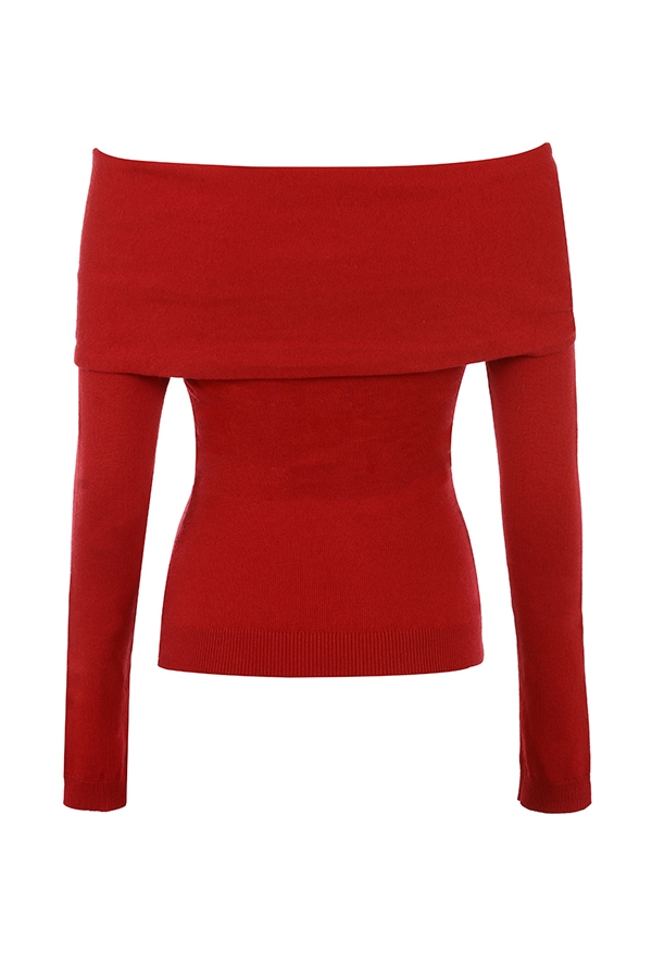 Amaryllis-Holly Red Cashmere Blend Sweater