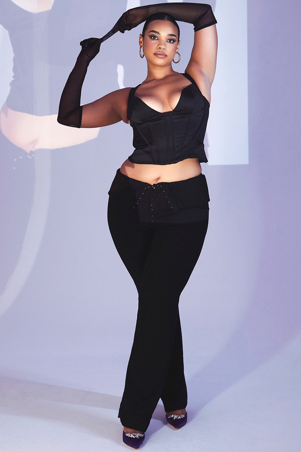 Liberty-Black Satin Corset