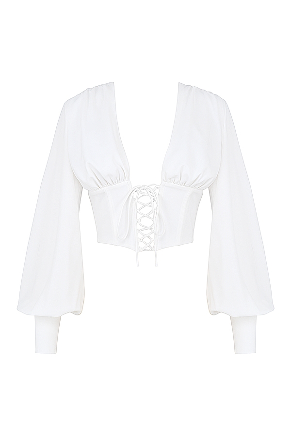 Mirabelle-White Lace Up Corset