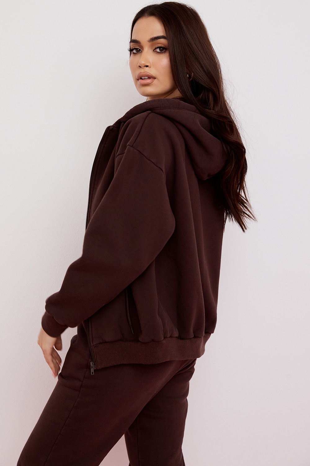 Storm-Chocolate Zip Through Hoodie