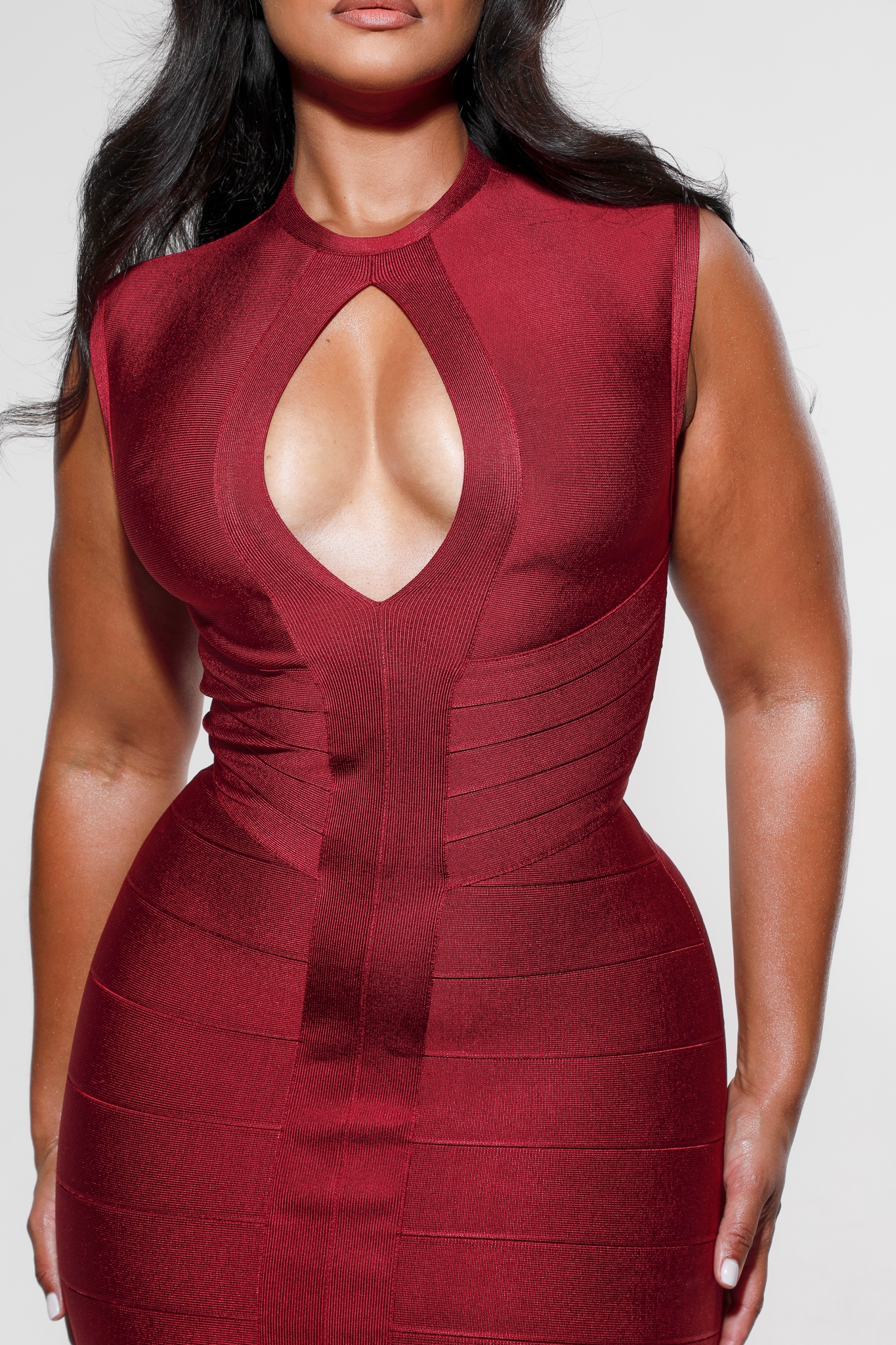 The Fatale-Ruby Stretch Bandage Midi Dress