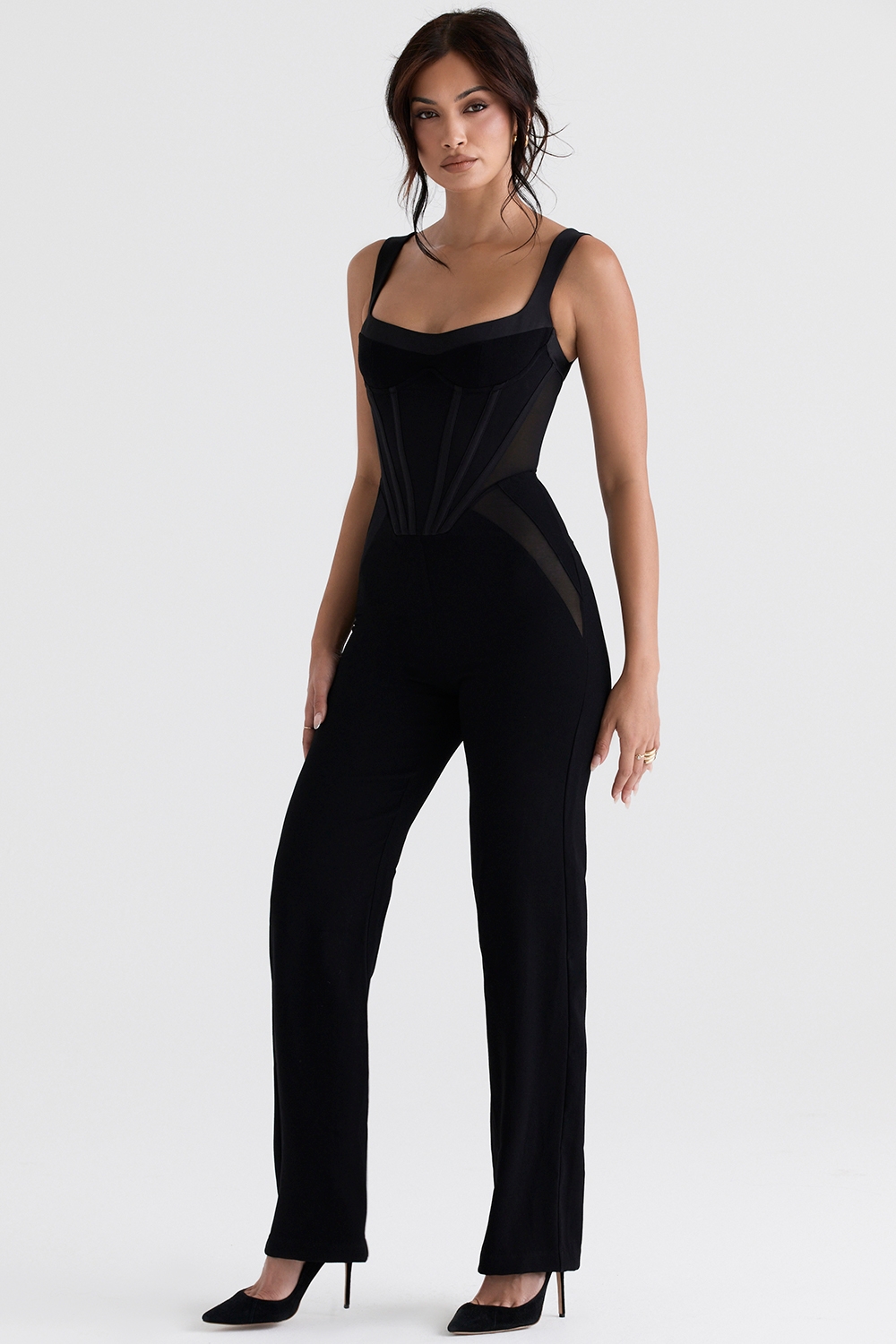 Mylene-Black Corset Jumpsuit