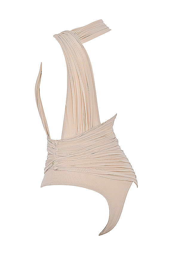 Cheyanne-Ecru Gathered Bodysuit