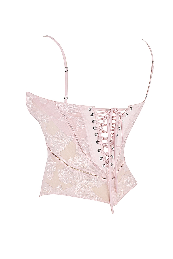 Lisette-Pink Floral Lace Camisole