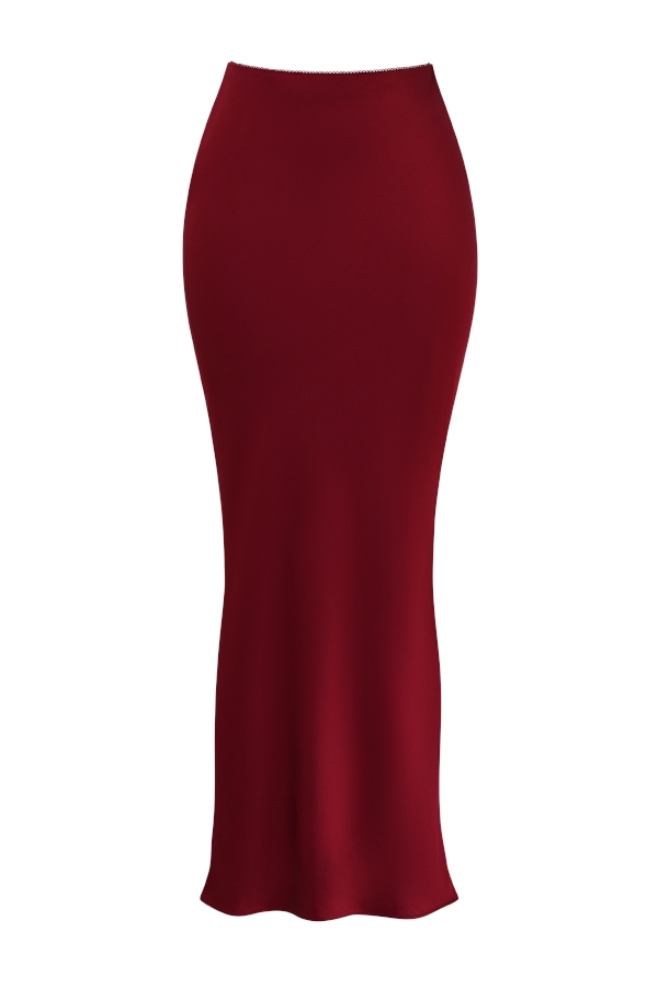 Sydel-Ruby Satin Bias Cut Maxi Skirt