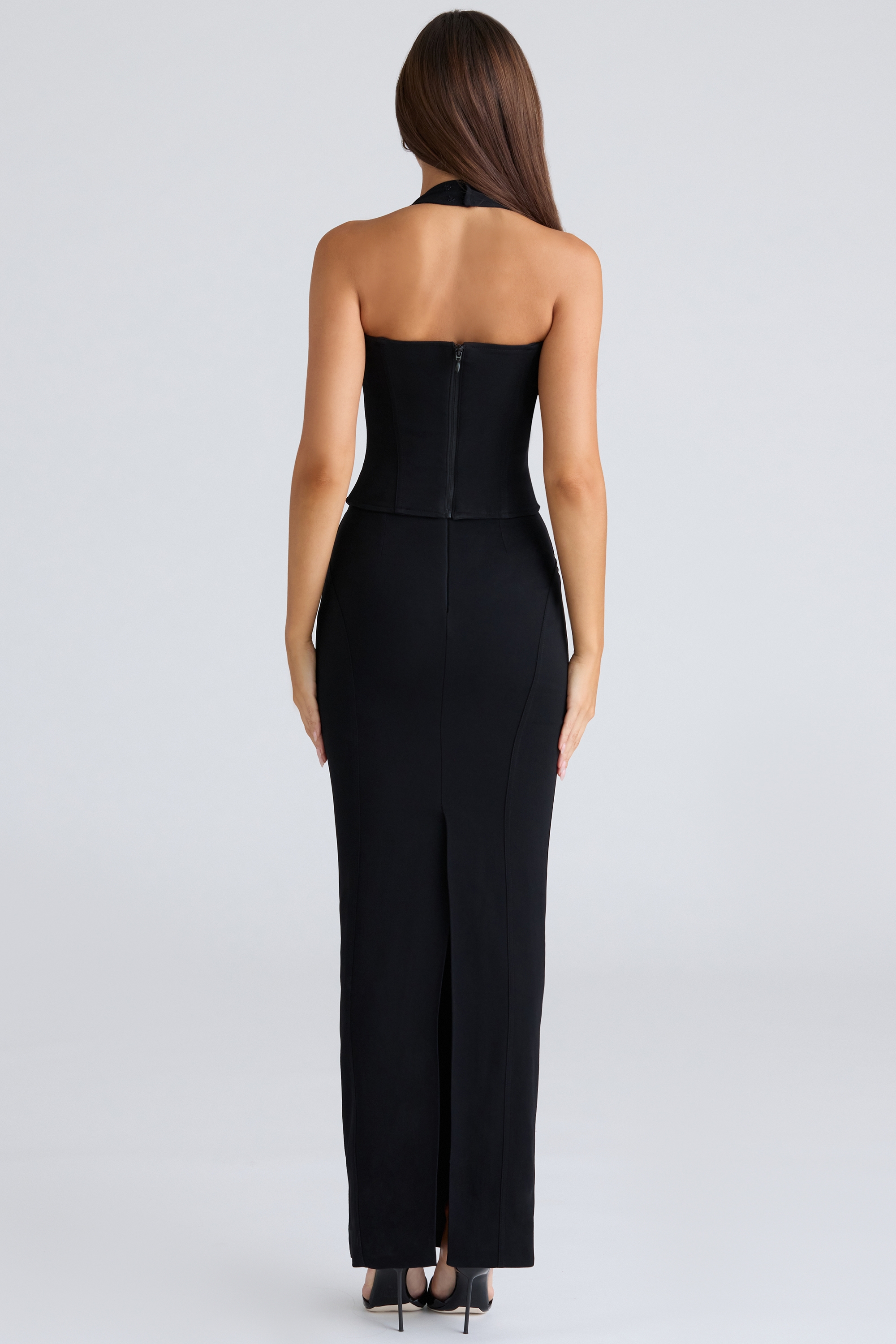 The Maxi-Black Panelled Bodycon Skirt