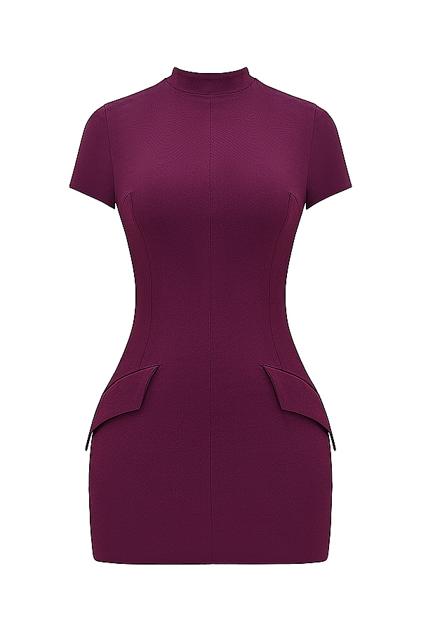 Alia-Mulberry Mini Dress