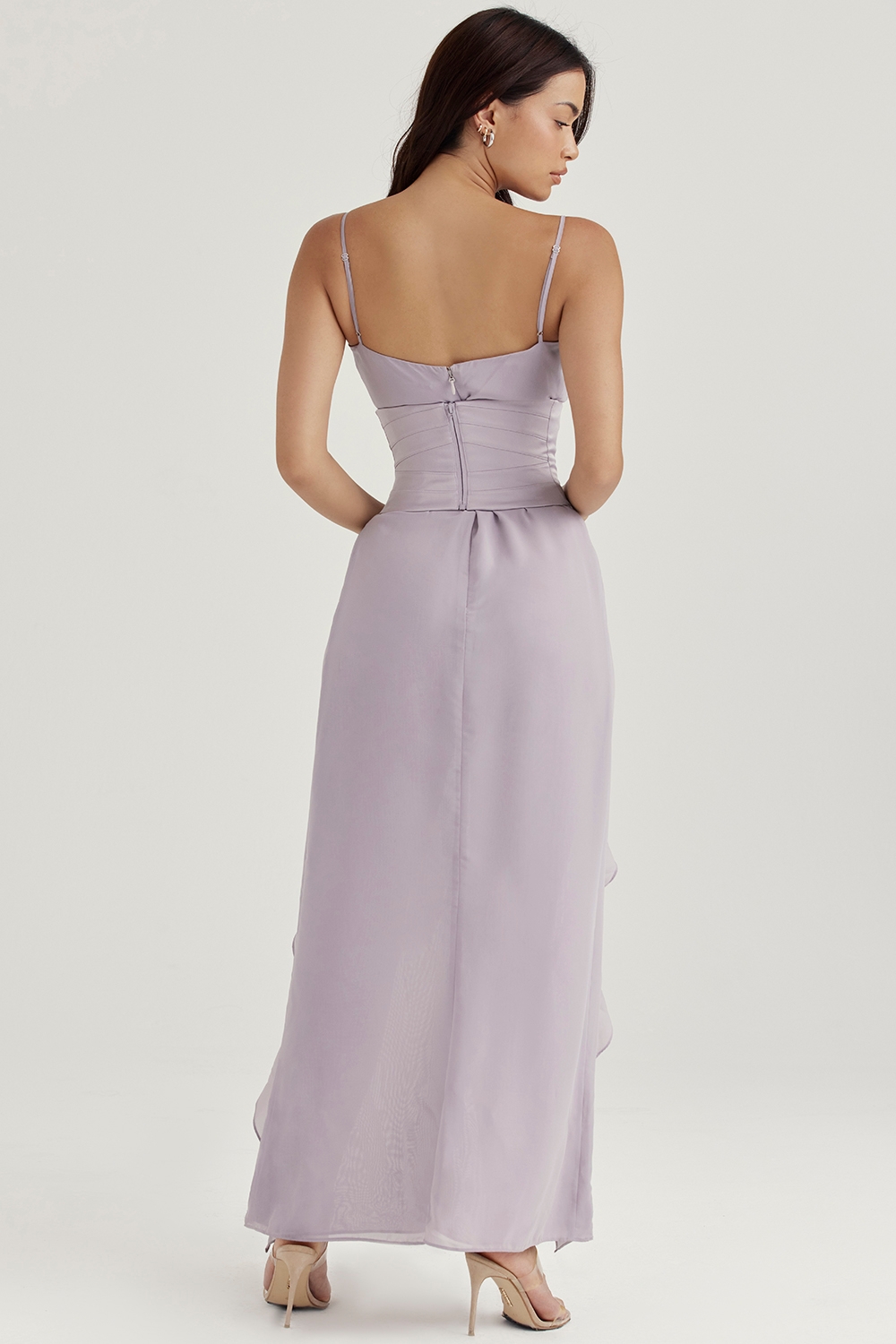 Vienne-Grey Satin Underbust Corset