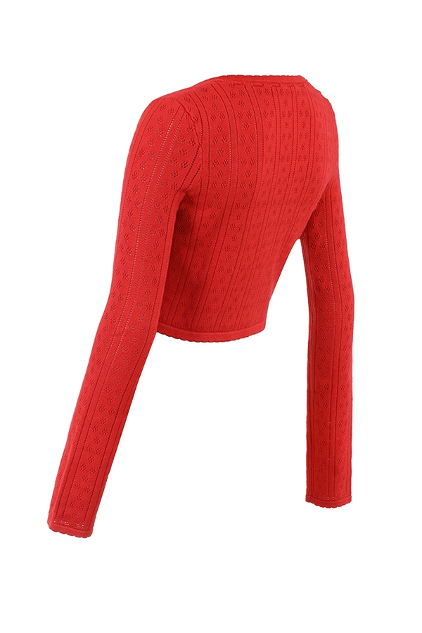 Perla-Cherry Ribbed Knit Top - SALE