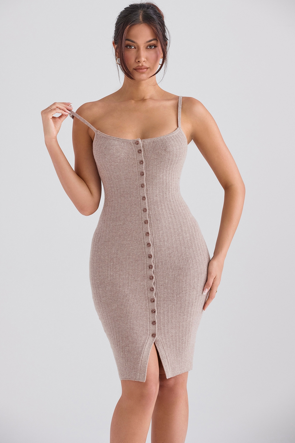 Teva-Beige Cashmere Knit Midi Dress - SALE