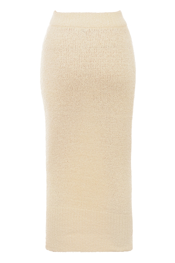 Mishka-Cream Soft Boucle Knit Midi Skirt - SALE