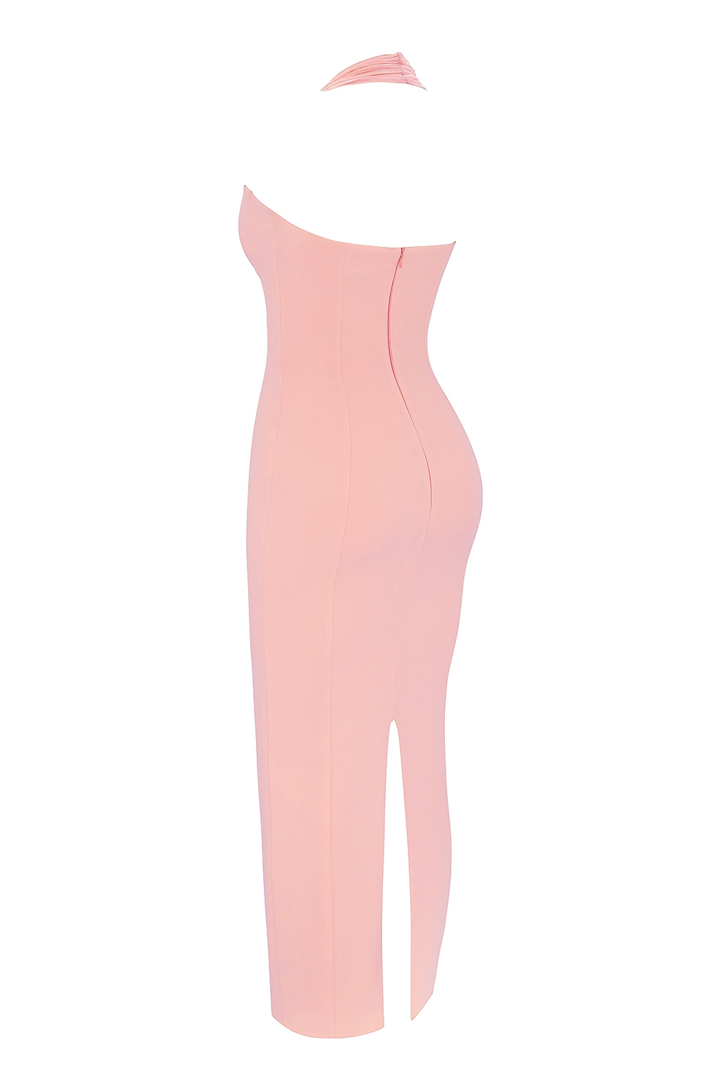 Gianina-Sorbet Crepe Halter Maxi Dress