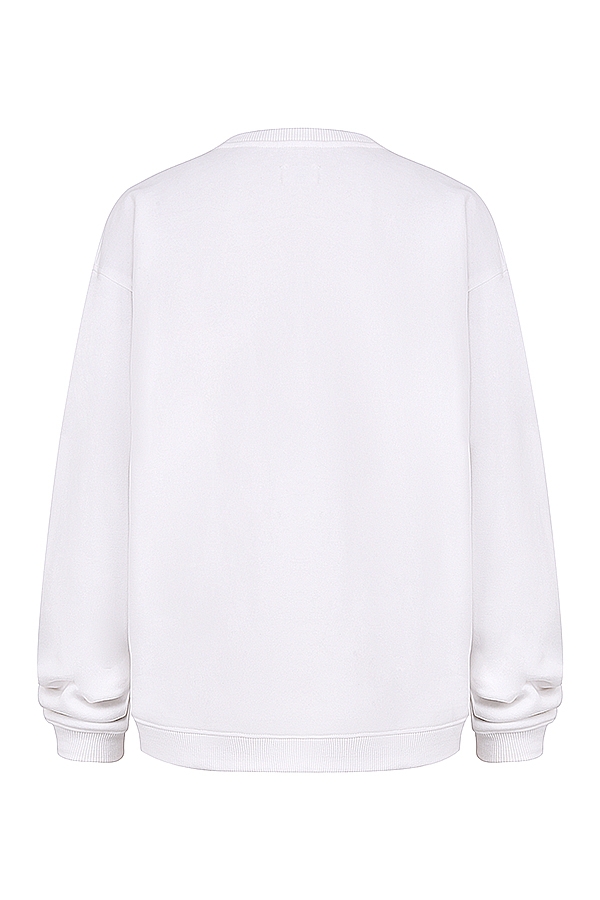 Haze-White Crew Neck Sweatshirt