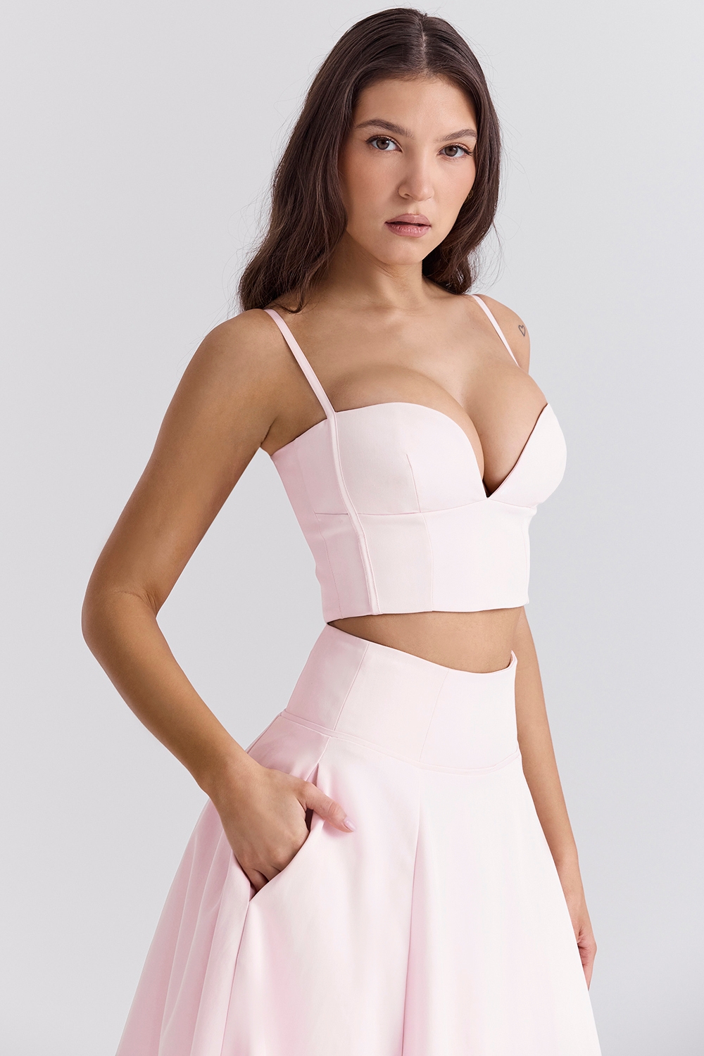 Pabla-Ballerina Pink Cropped Bralette Top