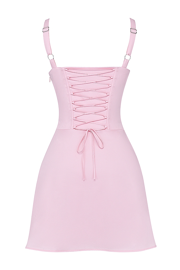 Carlotta-Baby Pink Corset Mini Dress