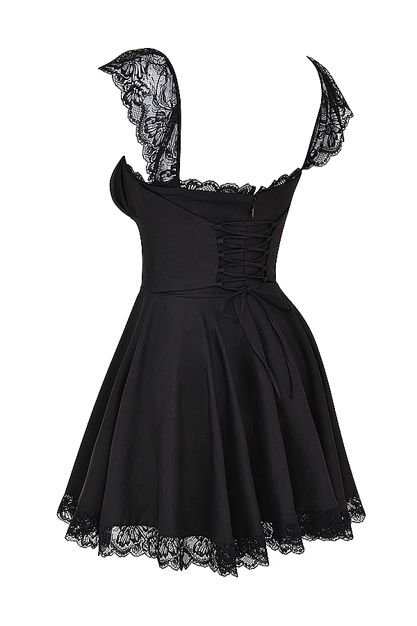 Kaia-Black A-Line Mini Dress