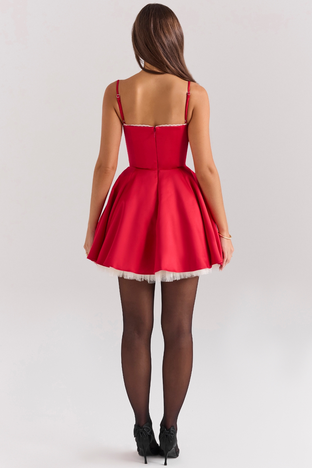 Minimoiselle-Holly Red Satin Tulle Mini Dress