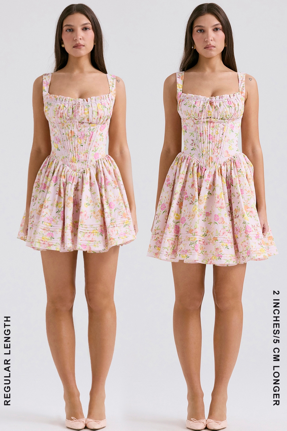 Natassia-Pink Meadow Print Cotton Mini Dress