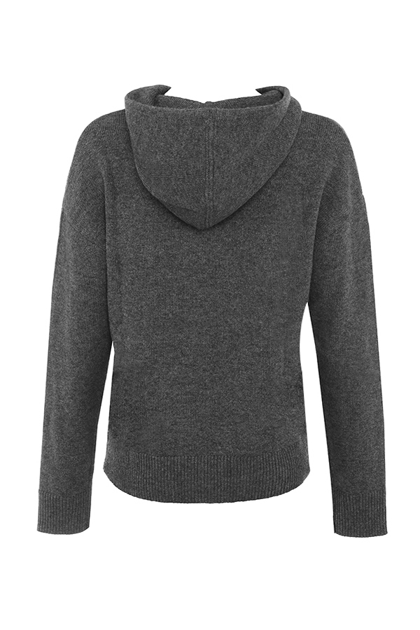 Jionni-Charcoal Cashmere Blend Hoodie - SALE