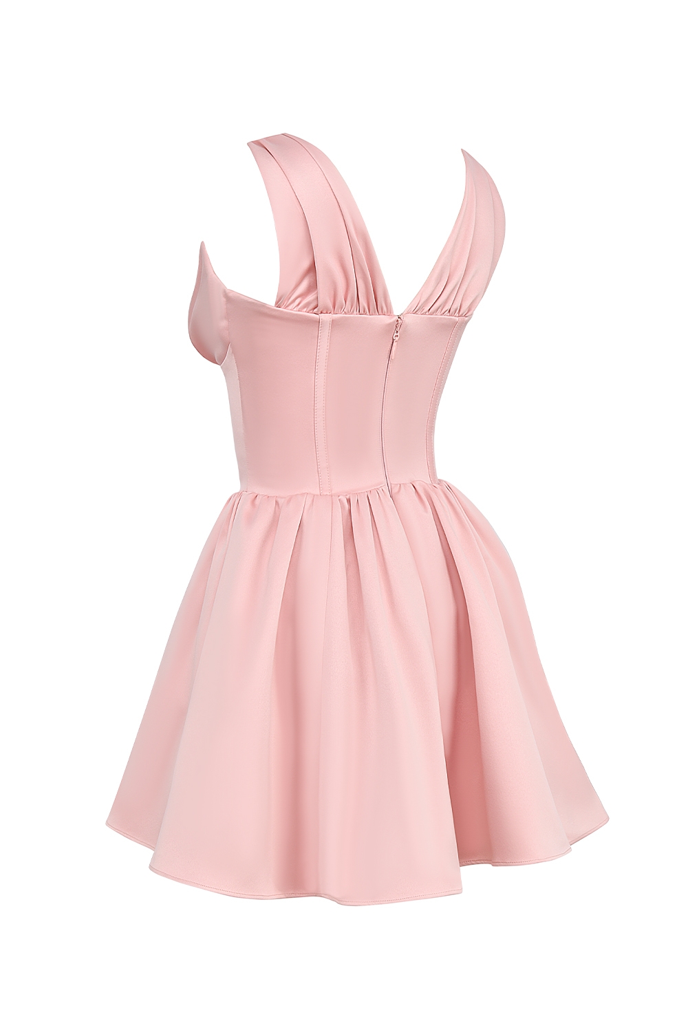 Emmeliette-Powder Pink Satin Mini Dress - SALE