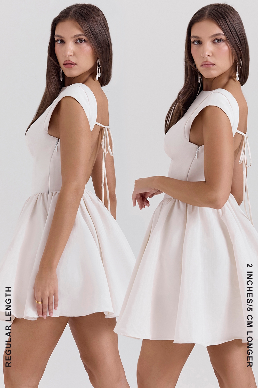 Enchant-White Open Back Mini Dress