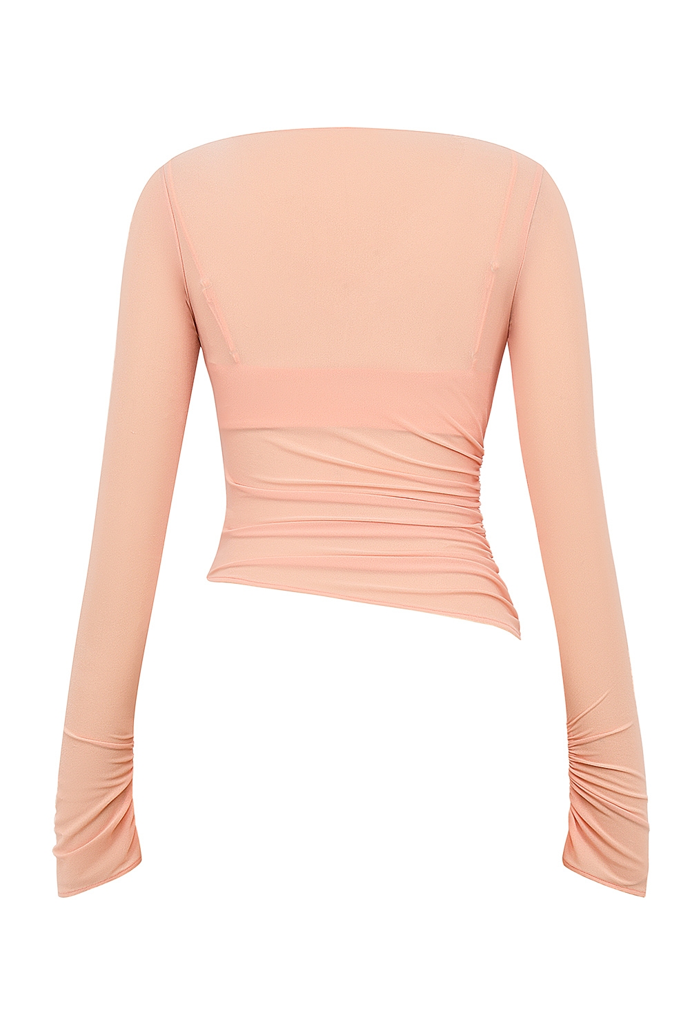 Floria-Sorbet Gathered Long Sleeve Top With Bra