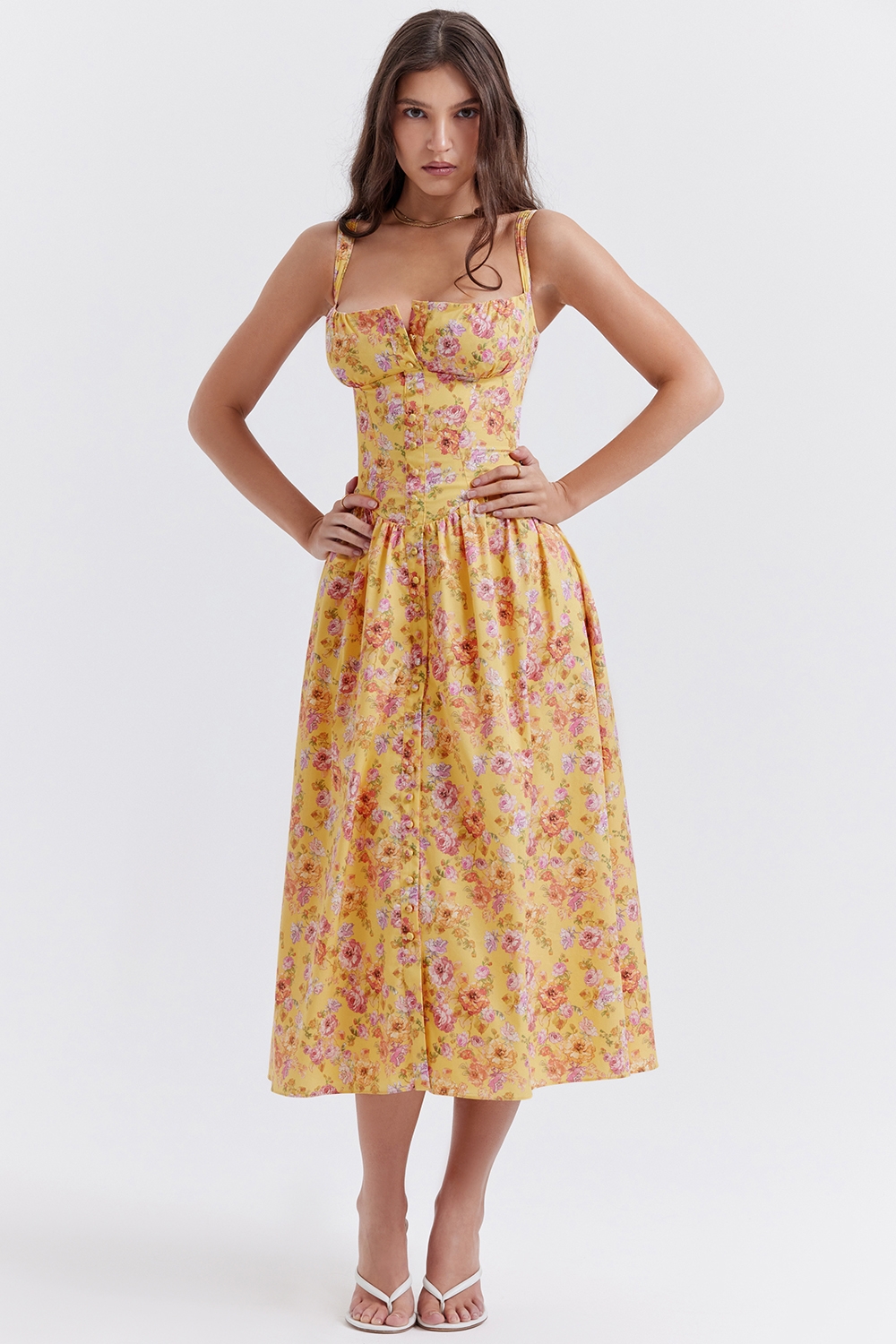 Tatiana-Butter Print Midi Sundress