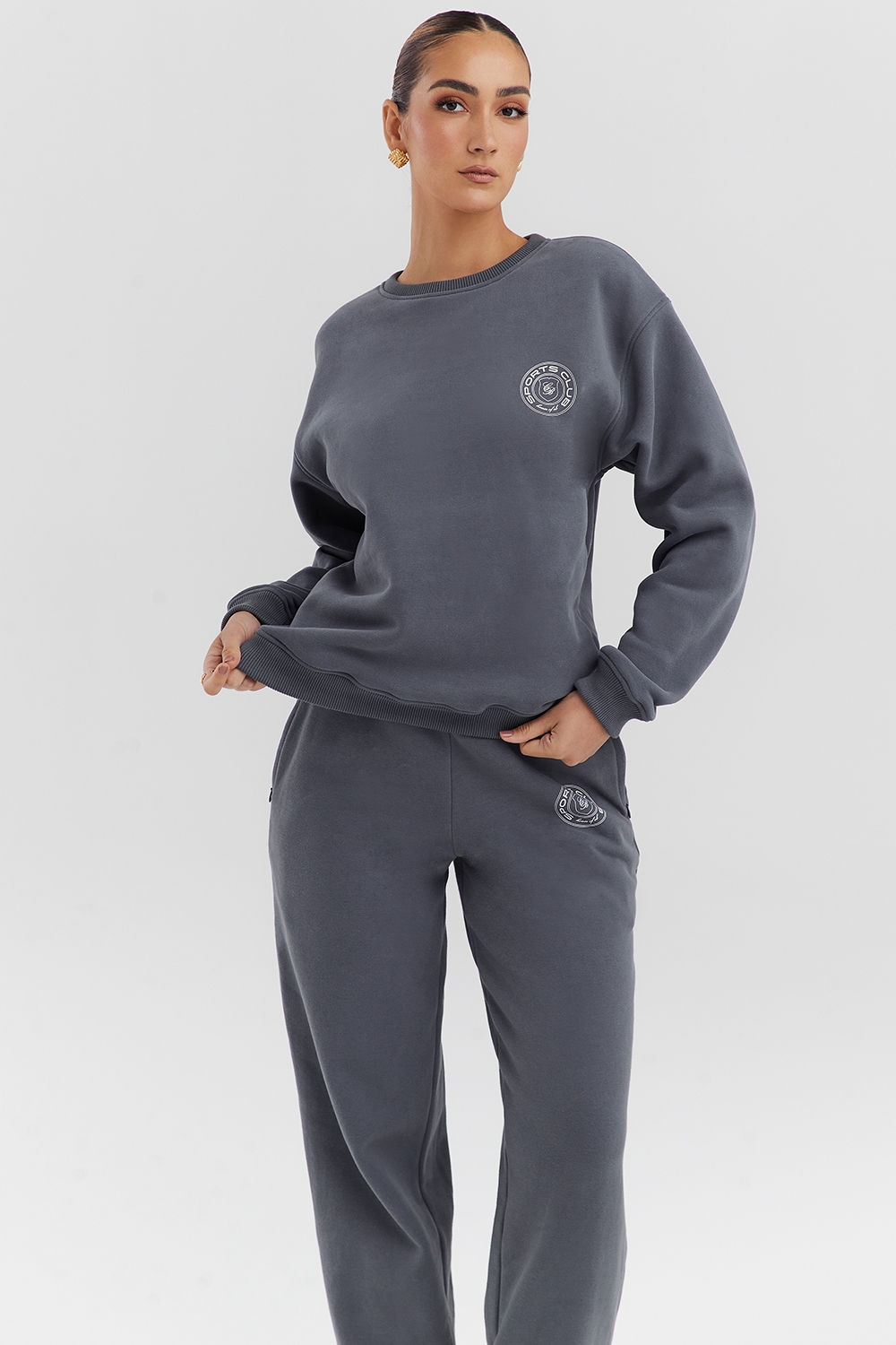 Haze-Slate Crew Neck Sweatshirt