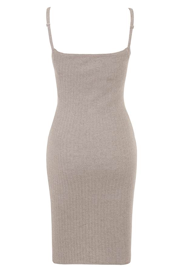 Teva-Beige Cashmere Knit Midi Dress - SALE
