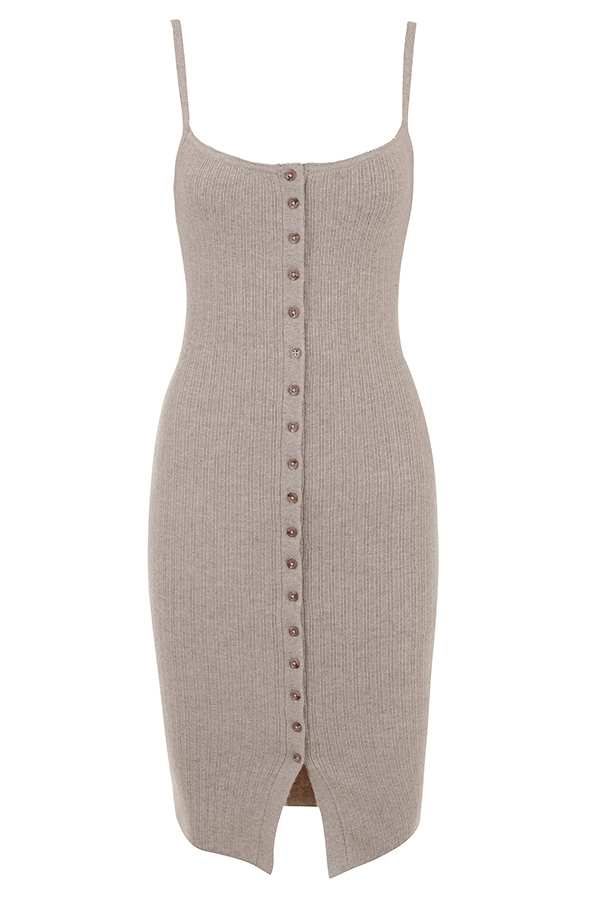 Teva-Beige Cashmere Knit Midi Dress - SALE