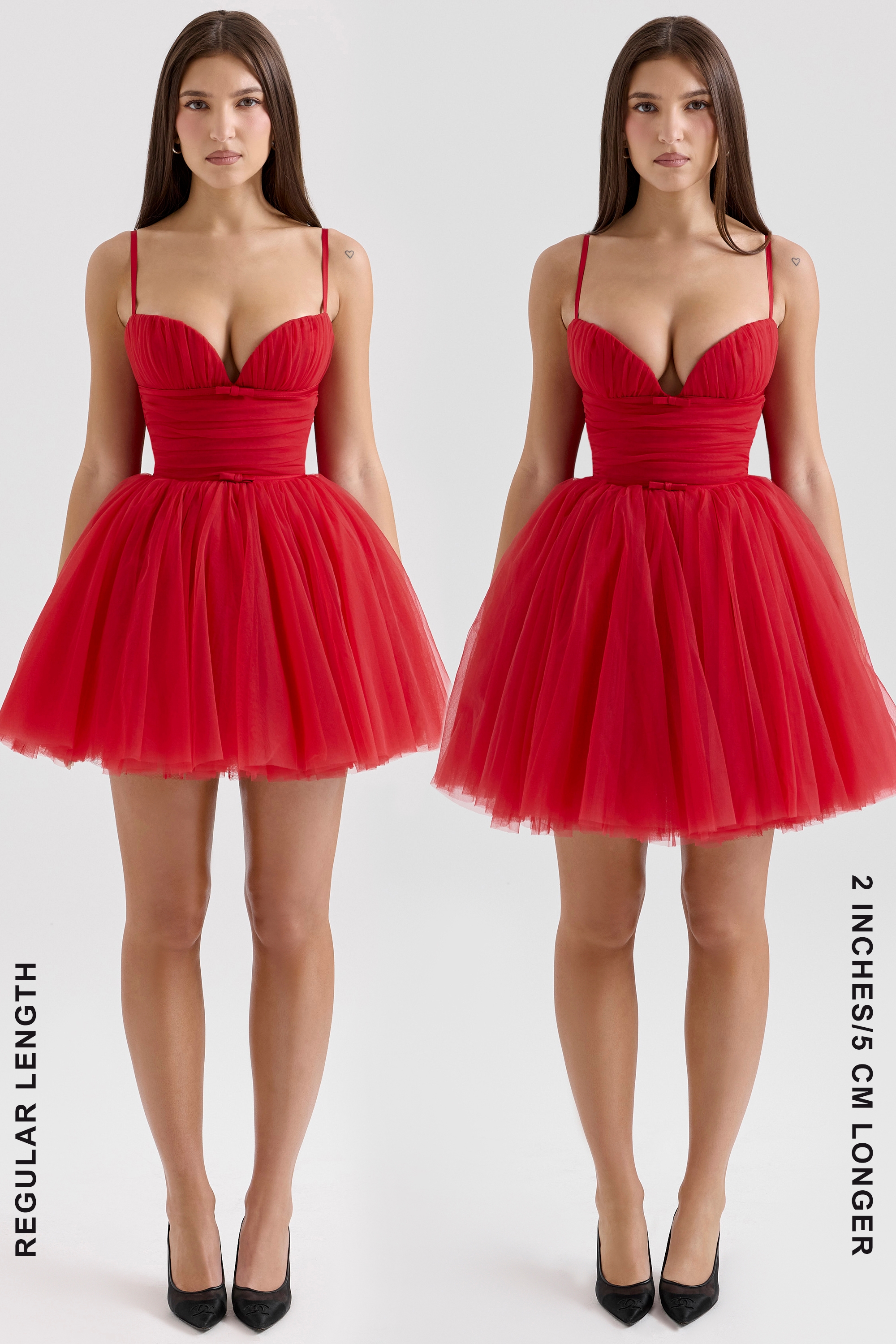 Princess-Holly Red Tulle Mini Dress