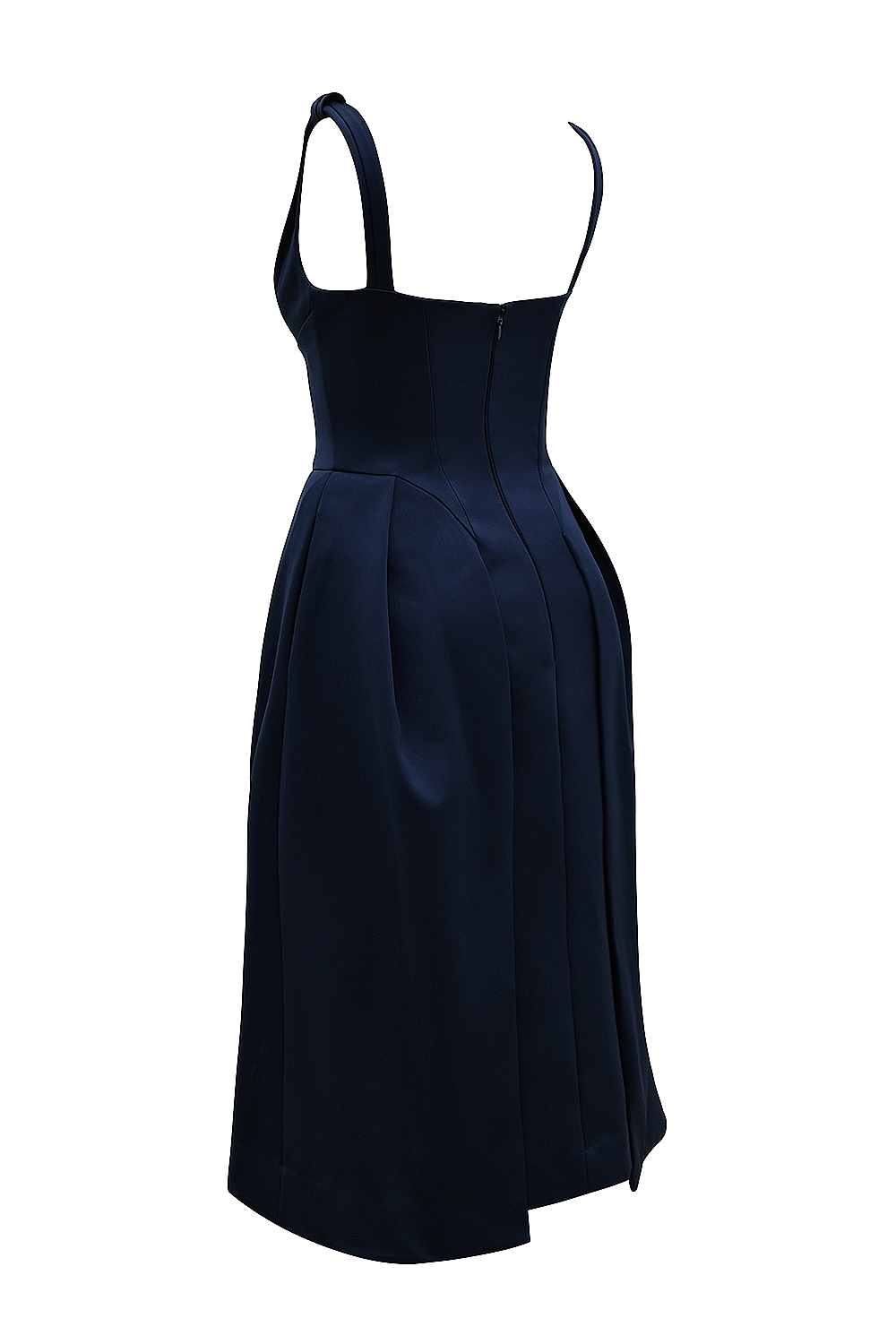 Paloma-Midnight Twist Strap Satin Midi Dress - SALE