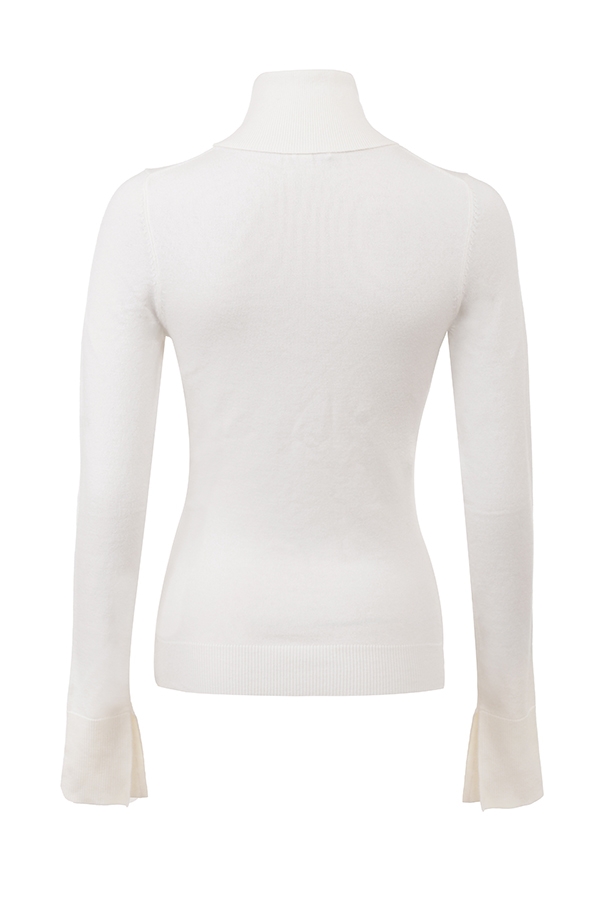 Hazel-Ivory Cashmere Roll Neck Sweater