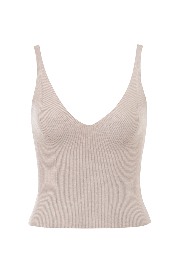 Leigh-Biscuit Wool Cashmere Camisole Top