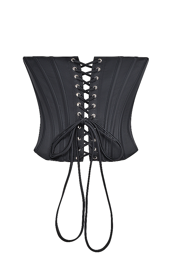 Genevieve-Black Lace Back Corset