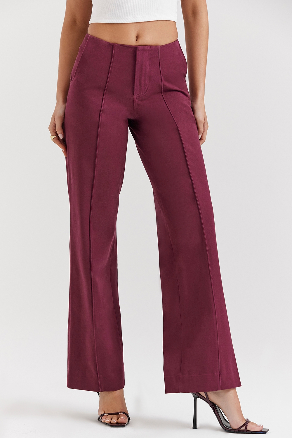 Rivi-Wine Straight Leg Trousers