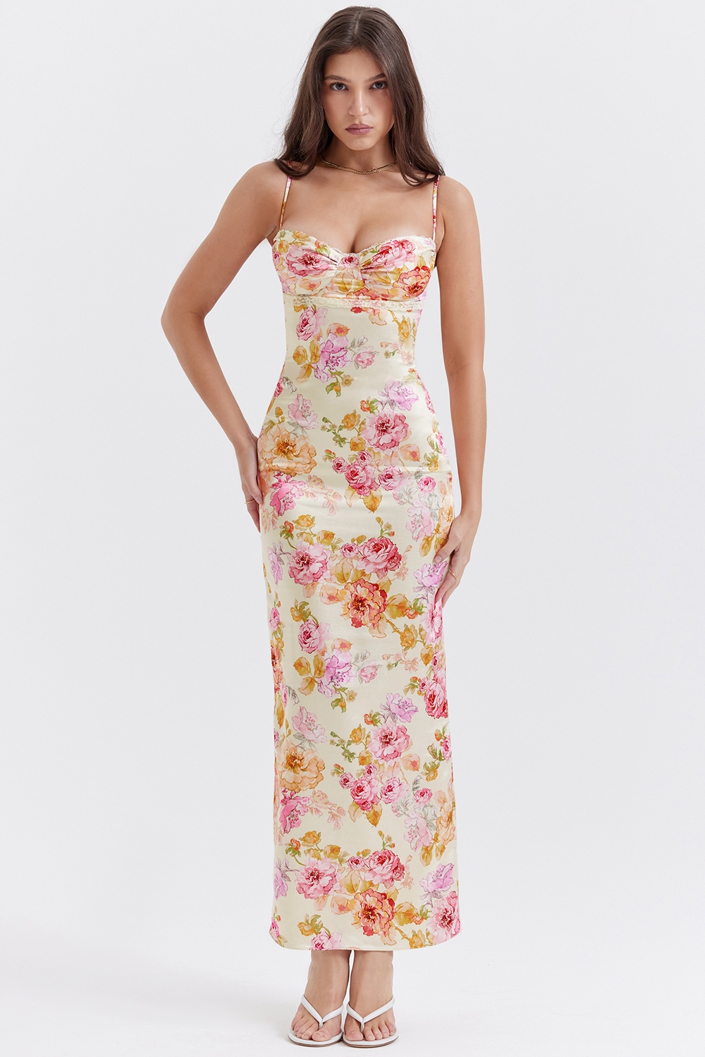 Josefina-Ivory Floral Maxi Dress