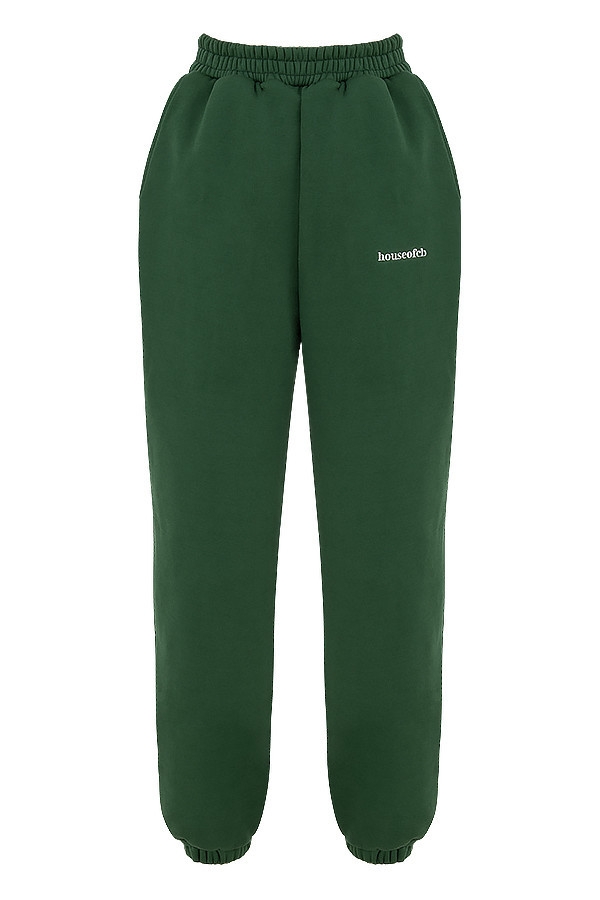Sky-Green Fleece Back Jogging Trousers