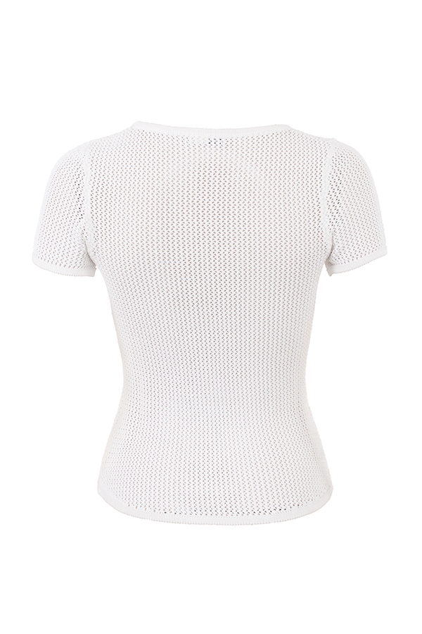 Yves-White Knit Top