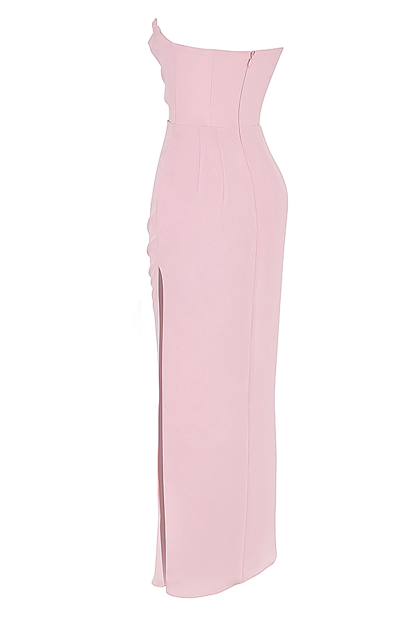Adrienne-Pink Quartz Georgette Strapless Gown