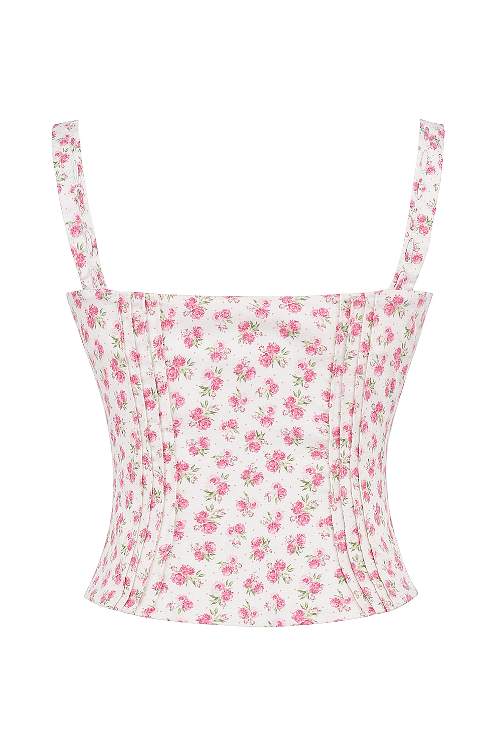 Chicca-White Rosebud Print Top