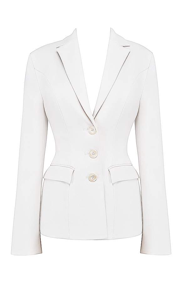 Sariah-Ivory Contour Tailored Blazer