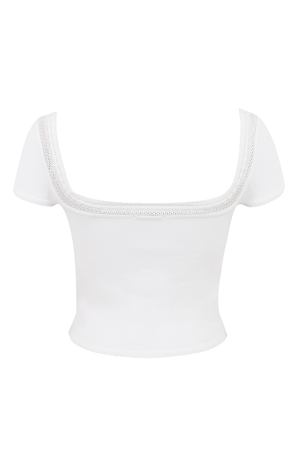 Nola-Ivory Dainty Knit Top