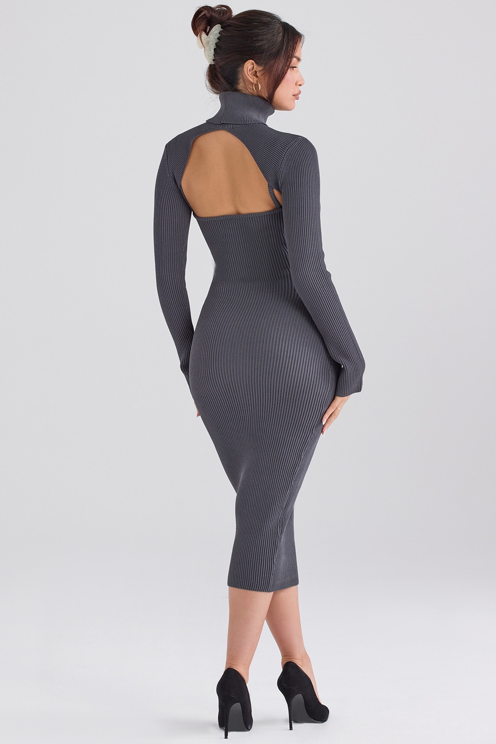 Meliora-Charcoal Knit Midi Dress - SALE