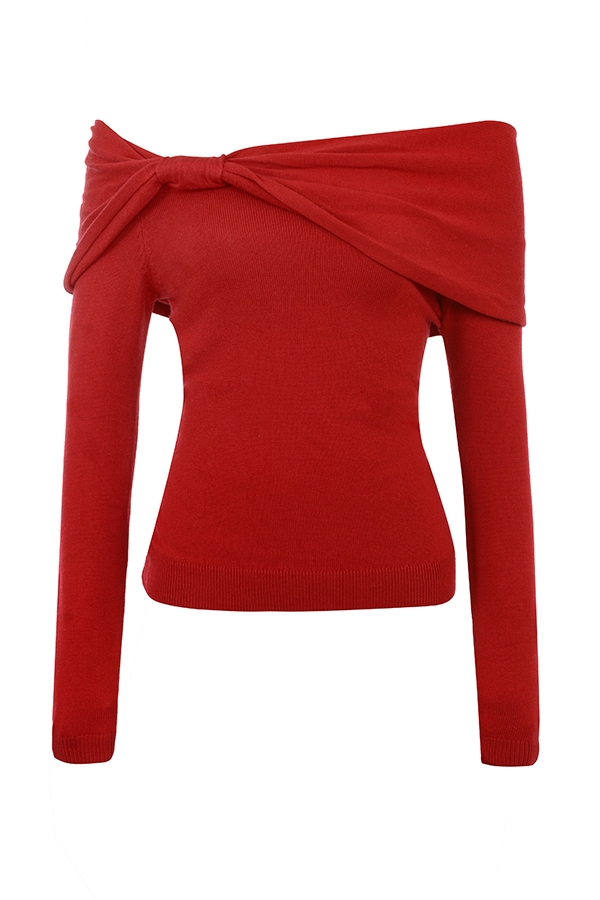 Amaryllis-Holly Red Cashmere Blend Sweater